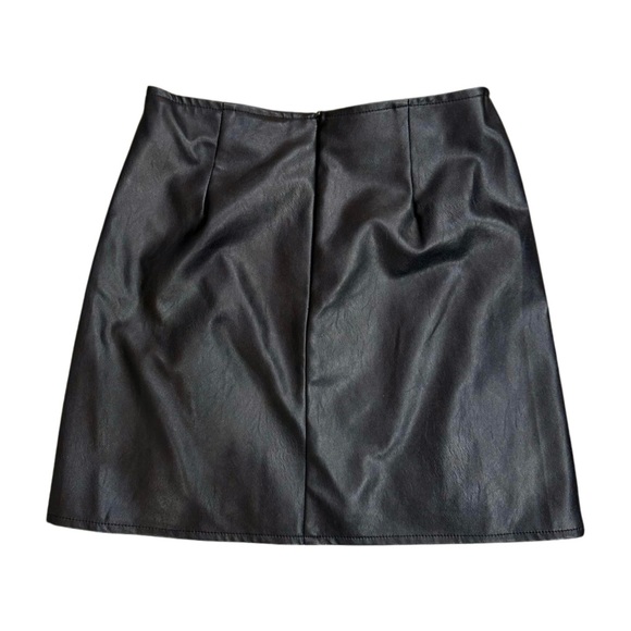 Black Leather Mini Skirt - Picture 3 of 4